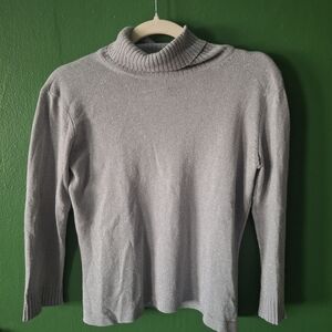 Talbots Silver Sparkly Sweater Sz S